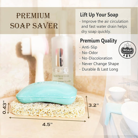 |4Pack| Keep Soap Clean & Fresh Bathroom Soap Dishes, Soap Saver Set | Eco-Friendly, Recyclable | Flexible & Durable Soap Lift | Bpa-Free, Non-Slip Bath Soap Holders