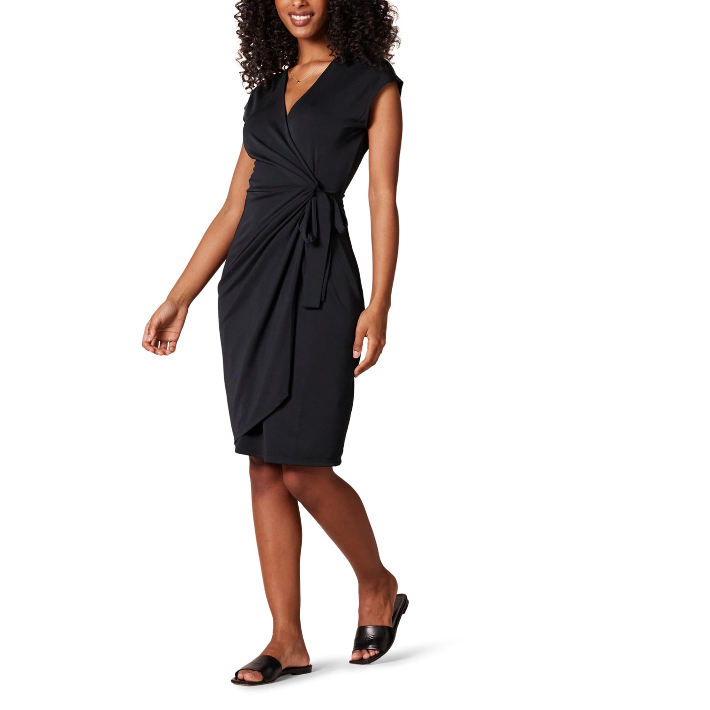 Amazon Essentials Women's Classic Cap Sleeve Wrap Dress (Available in Plus Size)