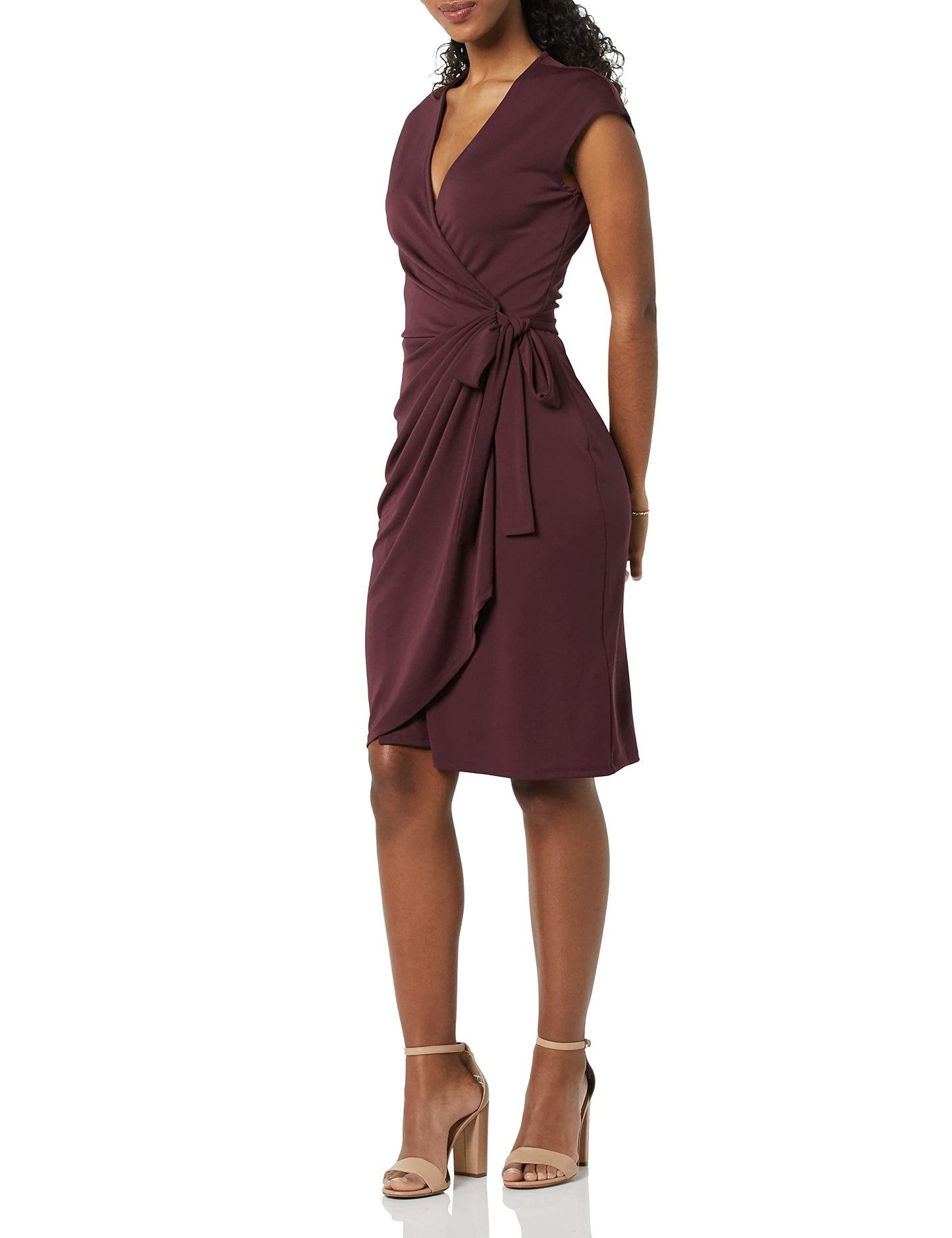 Amazon Essentials Women's Classic Cap Sleeve Wrap Dress (Available in Plus Size)