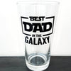 Best Dad in the Galaxy - Funny Star Wars Gift for Dad Starwars - 16oz Pint Glass Drinking Cup - Birthday Gift
