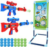SpringFlower Shooting Game Toy for 5 6 7 8 9 10+ Years Olds Boys,2pk Foam Ball Popper Air Toy Guns with Standing Shooting Target,24 Foam Balls, for Kids