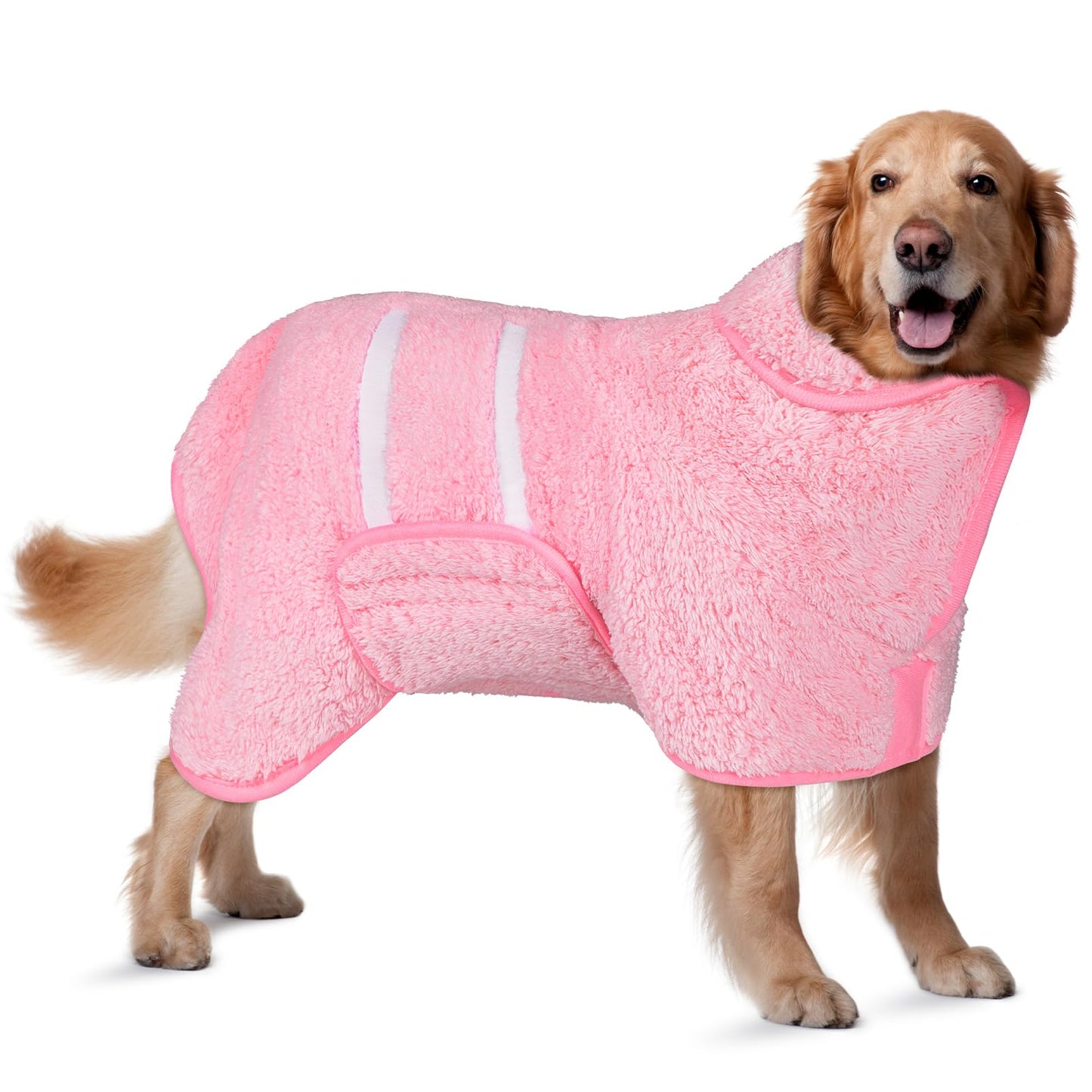 Bienbee Dog Bathrobe, Quick Drying Super Absorbent Dog Robes for After Bath, Warm Keeping Dogs Towel, Dogs Bath Supplies, Dark Blue XL
