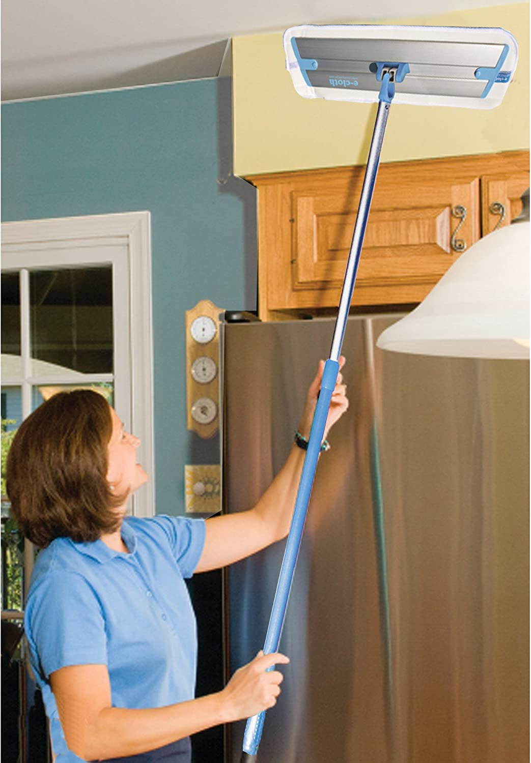 Deep Clean Mop, Microfiber Mop, Perfect Floor Cleaner for Hardwood, Laminate, Tile and Stone Flooring, Washable and Reusable, 100 Wash Promise,Blue / Silver