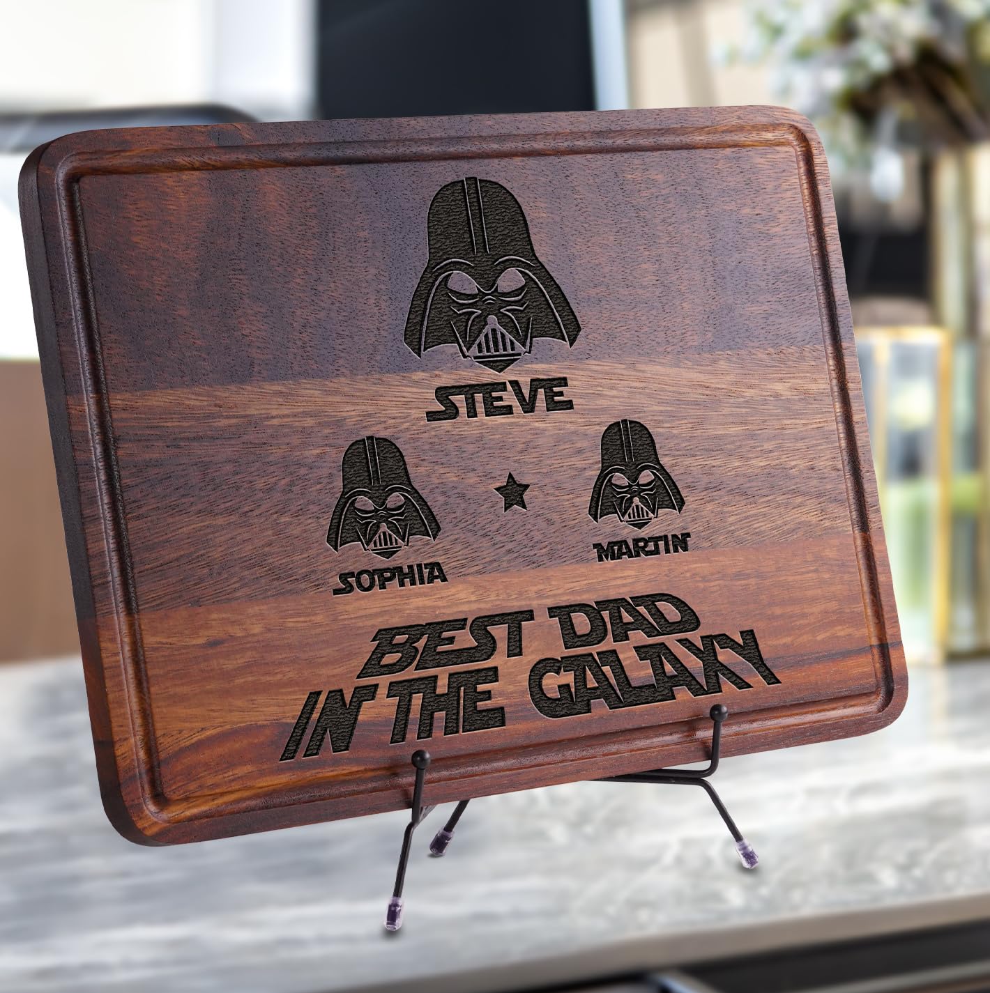 Personalized I am Their Father StarWar Dad Gift Cutting Board, Christmas & Fathers Day Gifts, Funny Star War Gift, Darth Character Plaque, Custom Name Stars War Mens Gift from Daughter or Son