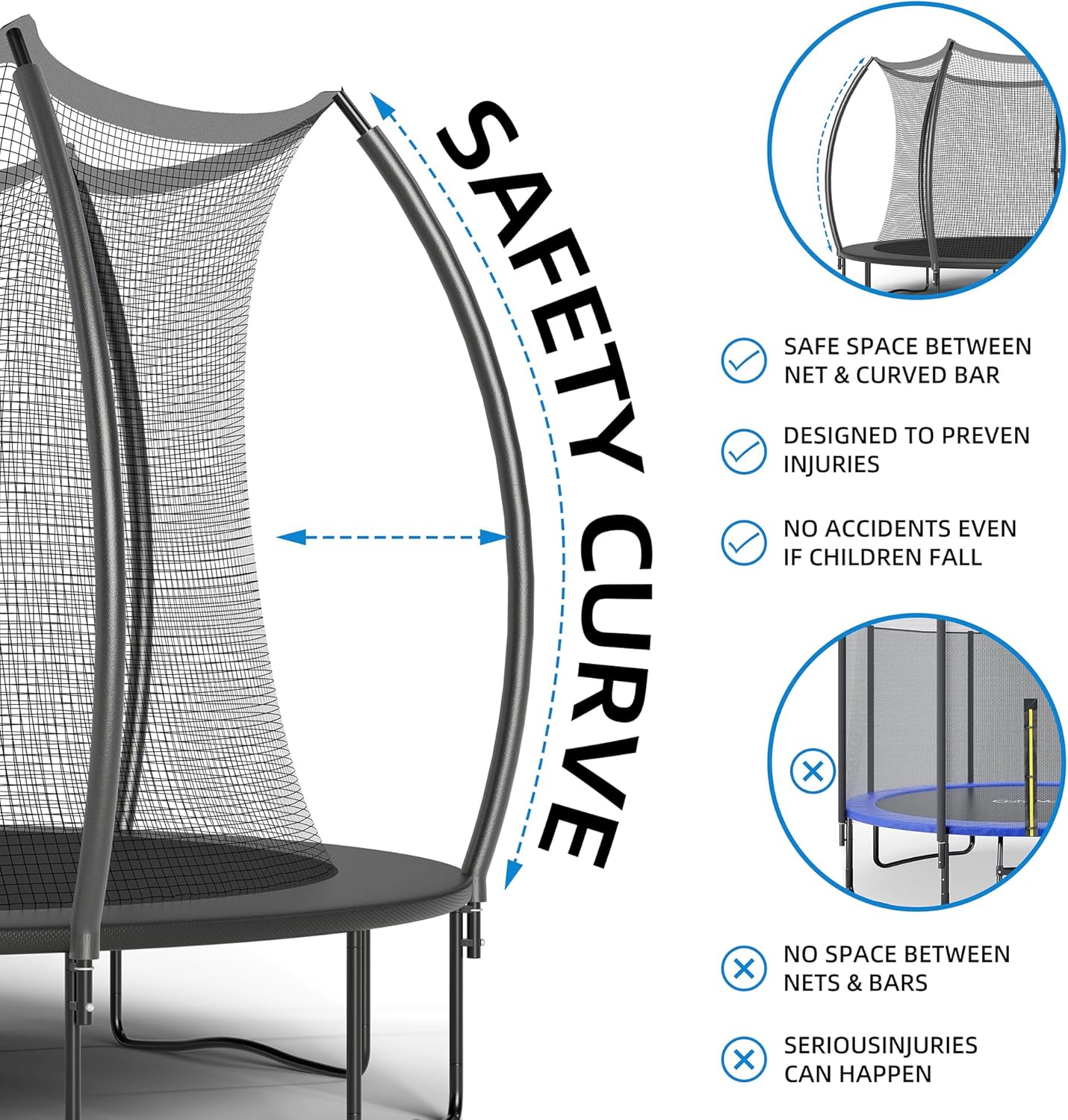 Trampoline 12FT 14FT Trampoline Enclosure Net Outdoor Jump Trampoline for Kids and Adults Round Trampoline ASTM Approved