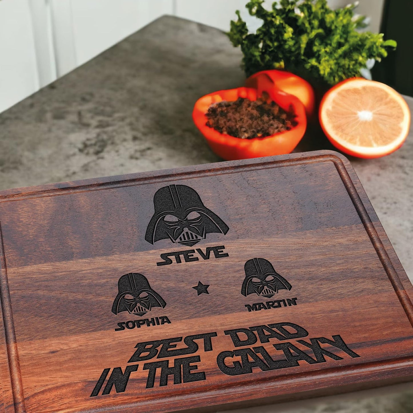 Personalized I am Their Father StarWar Dad Gift Cutting Board, Christmas & Fathers Day Gifts, Funny Star War Gift, Darth Character Plaque, Custom Name Stars War Mens Gift from Daughter or Son