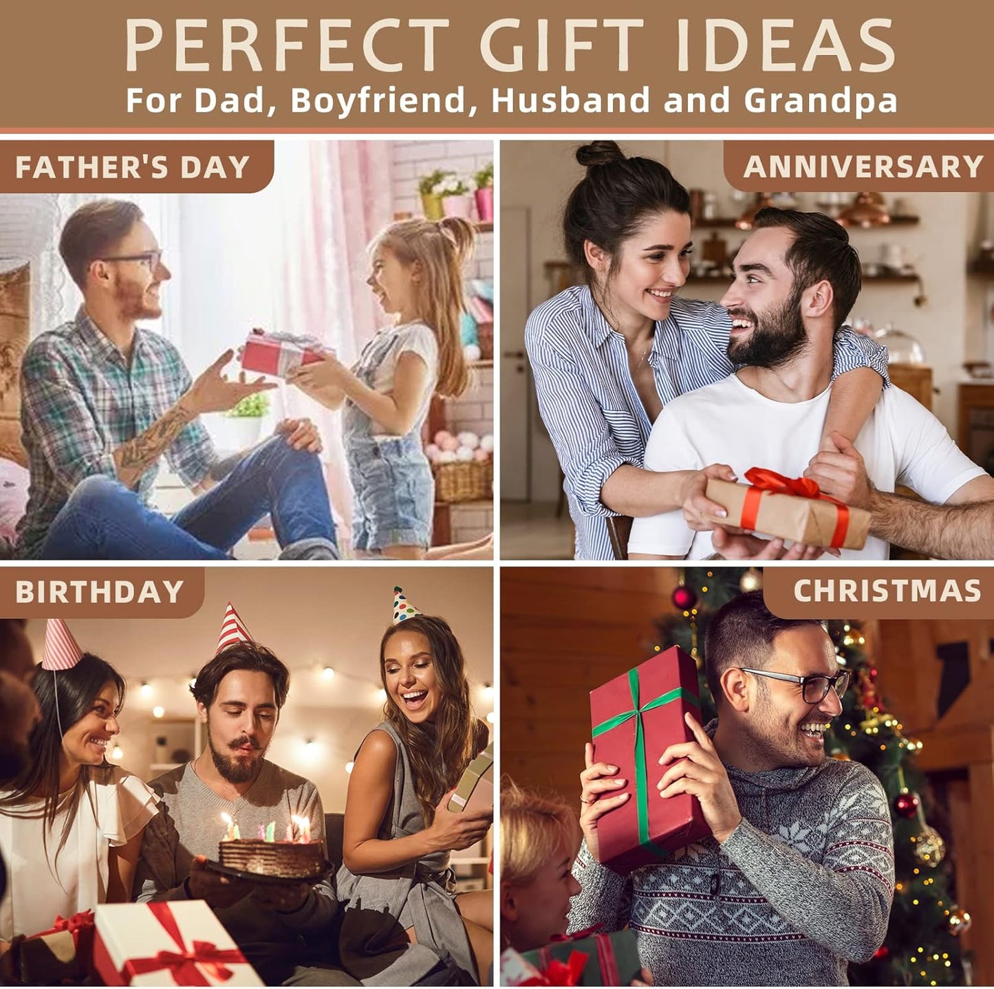 Fathers Day Dad Gifts from Daughter Son Wife, Wood Phone Docking Station with Drawer, Birthday Anniversary Men Him Husband Boyfriend Gifts from Girlfriend, Mens Nightstand Organizer Presents Ideas
