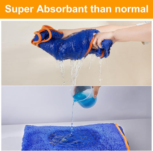 Bienbee Dog Bathrobe, Quick Drying Super Absorbent Dog Robes for After Bath, Warm Keeping Dogs Towel, Dogs Bath Supplies, Dark Blue XL