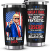 ZAGKOO Gifts for Dad from Daughter, Son, Wife on Fathers Day - Funny Best Dad Ever Gag Gifts for Men, Papa, Stepfather - Cool Birthday, Christmas Gift Ideas - 20oz Coffee Tumbler Cup