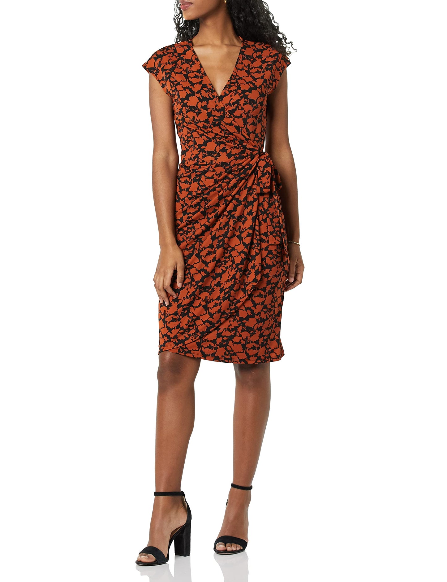 Amazon Essentials Women's Classic Cap Sleeve Wrap Dress (Available in Plus Size)