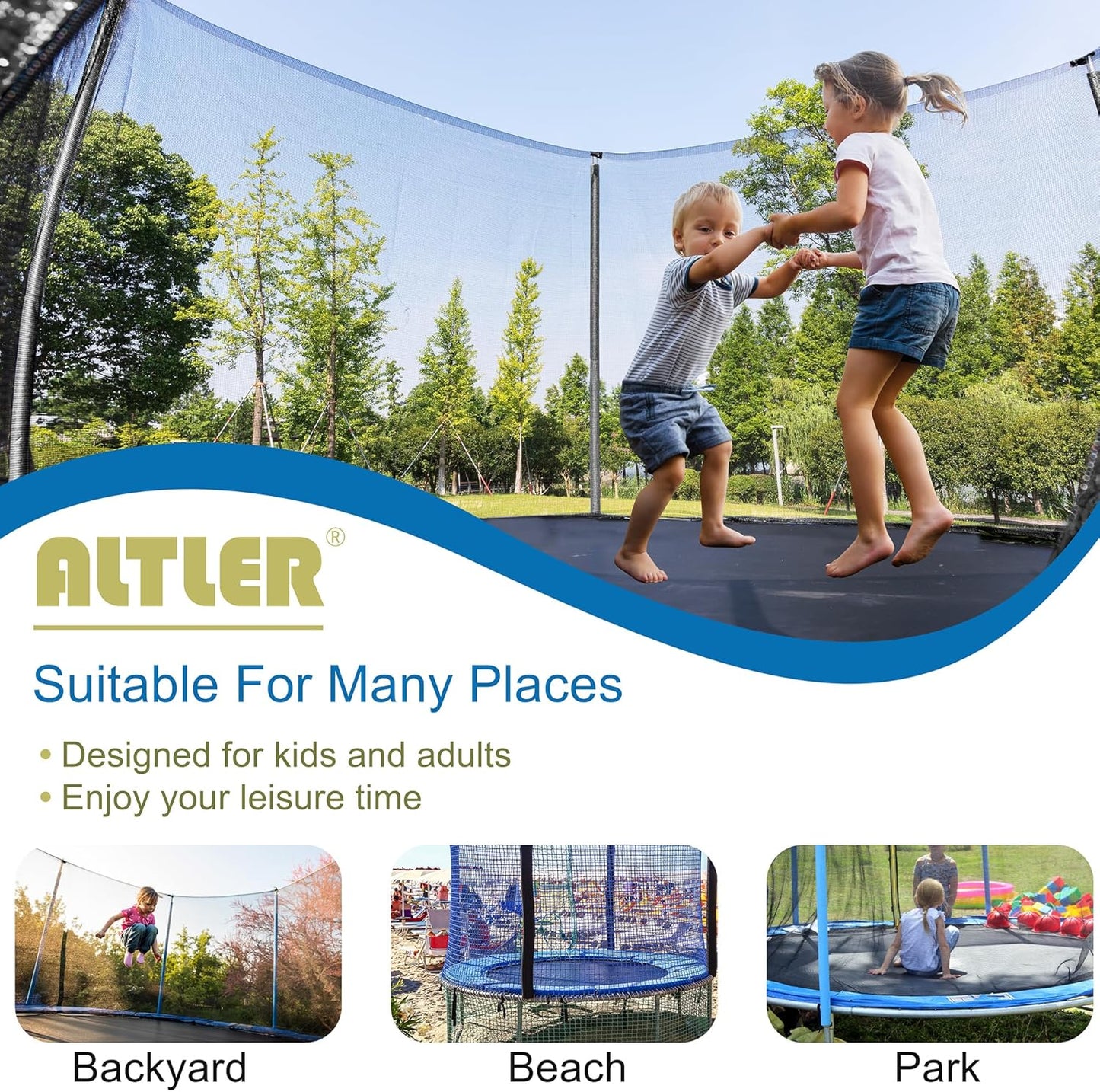 Trampoline 12FT 14FT Trampoline Enclosure Net Outdoor Jump Trampoline for Kids and Adults Round Trampoline ASTM Approved
