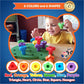 Jumbo Stacking Shapes Pegboard Set for Kids with 18 Pegs, 2 Wooden Dice, Lacing String & Storage Box (Standard Rainbow Colors)