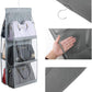 Hanging Purse Handbag Organizer, Clear Dust Cover Space Saver Storage Holder Bag, 6 Pockets Wardrobe Closet Handbags Storage(Gray)
