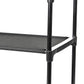 4 Shelf Closet Storage Organizer for Clothes with 2 Fabric Bins, Black, Metal Frame