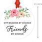 round Metal Christmas Ornament Funny Friendship Gift, Gym Buddies by Chance, Friends by Choice, Floral Graphic, 1-Pack, Includes Ribbon, for Best Friends Gym Buddy Gifts Gym Ornaments