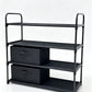 4 Shelf Closet Storage Organizer for Clothes with 2 Fabric Bins, Black, Metal Frame