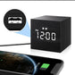 Digital Alarm Clock, with Wooden Electronic LED Time Display, 3 Alarm, 2.5-Inch Cubic Small Mini Wood Made Electric Clocks for Bedroom, Bedside, Desk, Black