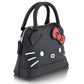 Women'S Leather Solid Print Shoulder Crossbody Handbag, Black