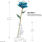 Romantic Rose Gift for Her,Eternity Gold Rose Flower 24K Gold Dipped Rose and Romantic Gift for Her Rose,Skyblue with Stand