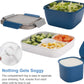Salad Lunch Container to Go, 52-Oz Salad Bowls with 3 Compartments, Salad Dressings Container for Salad Toppings, Snacks, Men, Women (Blue)