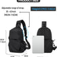 SEAFEW Small Black Sling Crossbody Backpack Shoulder Bag for Men Women, Lightweight One Strap Back Pack Sling Bag Backpack for Hiking Walking Biking Travel Cycling USB Charger Port-Nylon