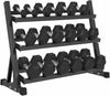 Rubber Hex Dumbbells Set with Rack- Free Weights Dumbbells Set for Home Gym & Fitness - Heavy Duty 100/350/450/550 LB Strength Training Equipment Dumb Bell