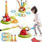 Powza 3 in 1 Musical Jump, Toss Ring Game and Stomping Launch Rocket Launcher for Kids Outdoor Toys with Remote Control, Indoor Outside Toy for Kids Ages 4-8 Toys for Ages 5-7 8-13 Birthday Gifts
