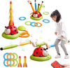 Powza 3 in 1 Musical Jump, Toss Ring Game and Stomping Launch Rocket Launcher for Kids Outdoor Toys with Remote Control, Indoor Outside Toy for Kids Ages 4-8 Toys for Ages 5-7 8-13 Birthday Gifts