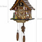 Cuckoo Clock for Wall Art: 12 Melodies, Volume Control, Night Mode, Germany Style Black Forest Retro Traditional Handcrafted Wooden House Home Decor, Gifts for Family (8.75 X 23inch)