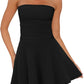 OFEEFAN Womens Tube Dresses Strapless Homecoming Graduation Formal Party Club Mini Dress Date Outfits