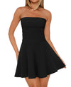 OFEEFAN Womens Tube Dresses Strapless Homecoming Graduation Formal Party Club Mini Dress Date Outfits