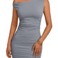 Trendy Queen Womens Mini Summer Dresses 2025 Going Out Off The Shoulder Bodycon Sexy Party Club Spring Fashion Outfits