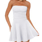 OFEEFAN Womens Tube Dresses Strapless Homecoming Graduation Formal Party Club Mini Dress Date Outfits