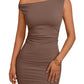 Trendy Queen Womens Mini Summer Dresses 2025 Going Out Off The Shoulder Bodycon Sexy Party Club Spring Fashion Outfits