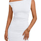 Trendy Queen Womens Mini Summer Dresses 2025 Going Out Off The Shoulder Bodycon Sexy Party Club Spring Fashion Outfits