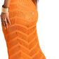 Sexy Beach Dress for Women Cover up Sleeveless Mesh Crochet Maxi Dress Summer Dresses Bikini Covers Orange Medium