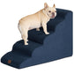 EHEYCIGA Curved Dog Stairs Ramp for High Beds 19.7" H, 4-Step Dog Steps for Small Dogs and Cats, Pet Stairs for High Bed Climbing, Non-Slip Balanced Pet Step Indoor, Grey