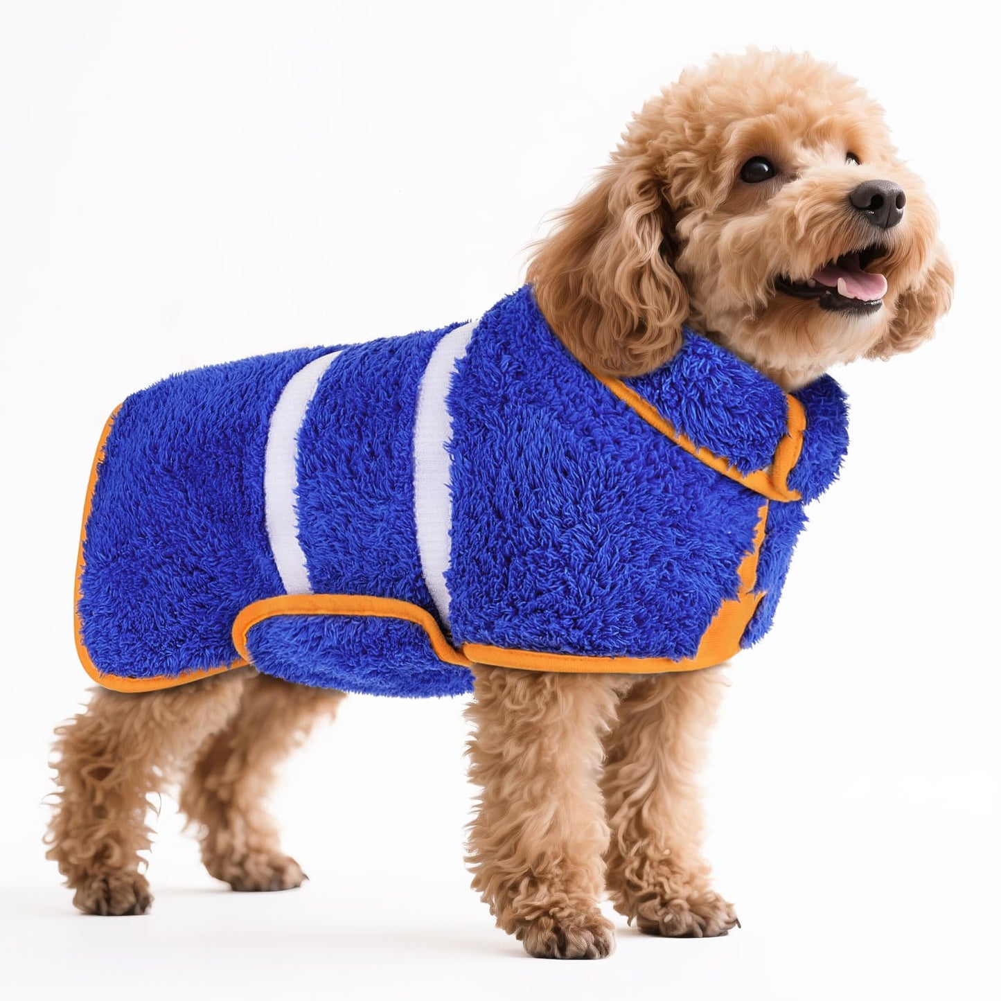 Bienbee Dog Bathrobe, Quick Drying Super Absorbent Dog Robes for After Bath, Warm Keeping Dogs Towel, Dogs Bath Supplies, Dark Blue XL