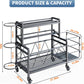 Dumbbell Rack, Weight Rack for Dumbbells, High Volume Home Gym Equipment Storage for Kettlebells, Yoga Mat, Foam Roller, etc, All in One Workout Storage with Wheels and Hooks
