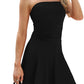 OFEEFAN Womens Tube Dresses Strapless Homecoming Graduation Formal Party Club Mini Dress Date Outfits