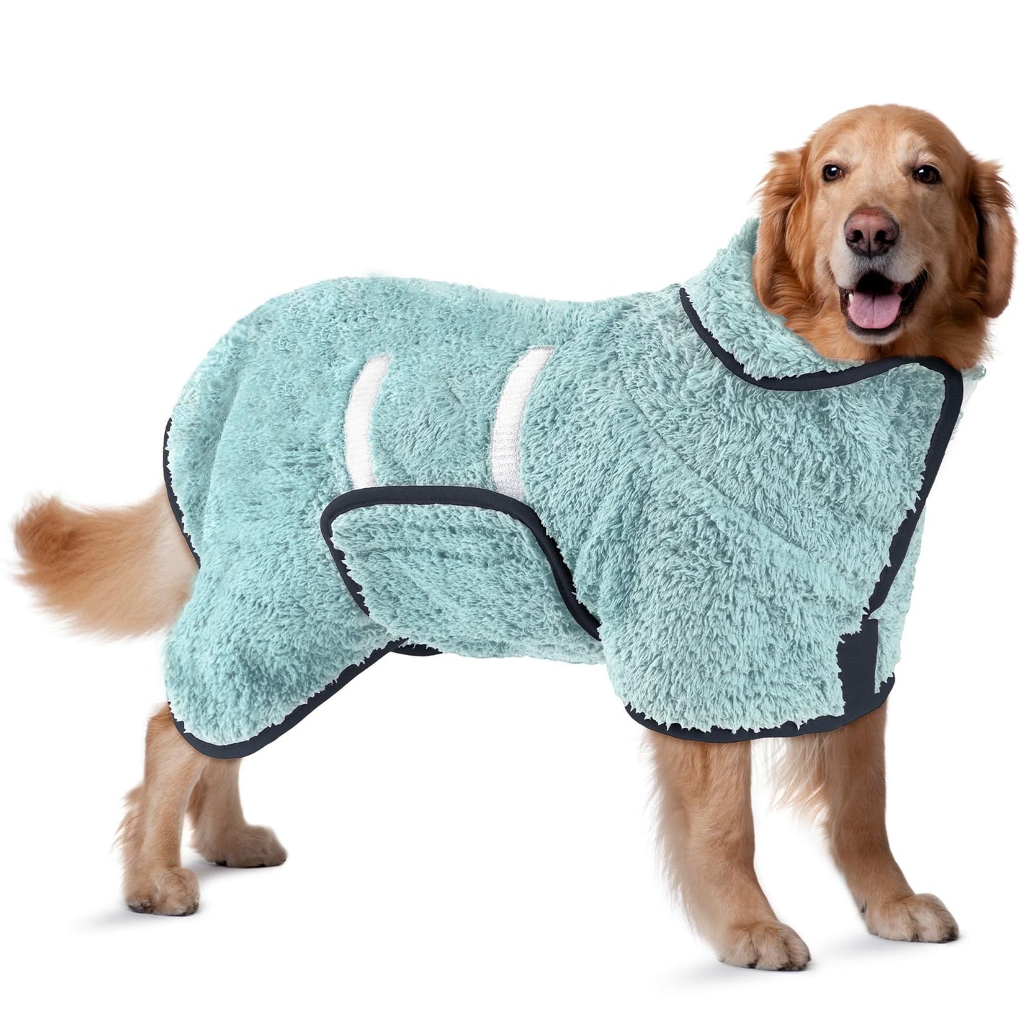 Bienbee Dog Bathrobe, Quick Drying Super Absorbent Dog Robes for After Bath, Warm Keeping Dogs Towel, Dogs Bath Supplies, Dark Blue XL