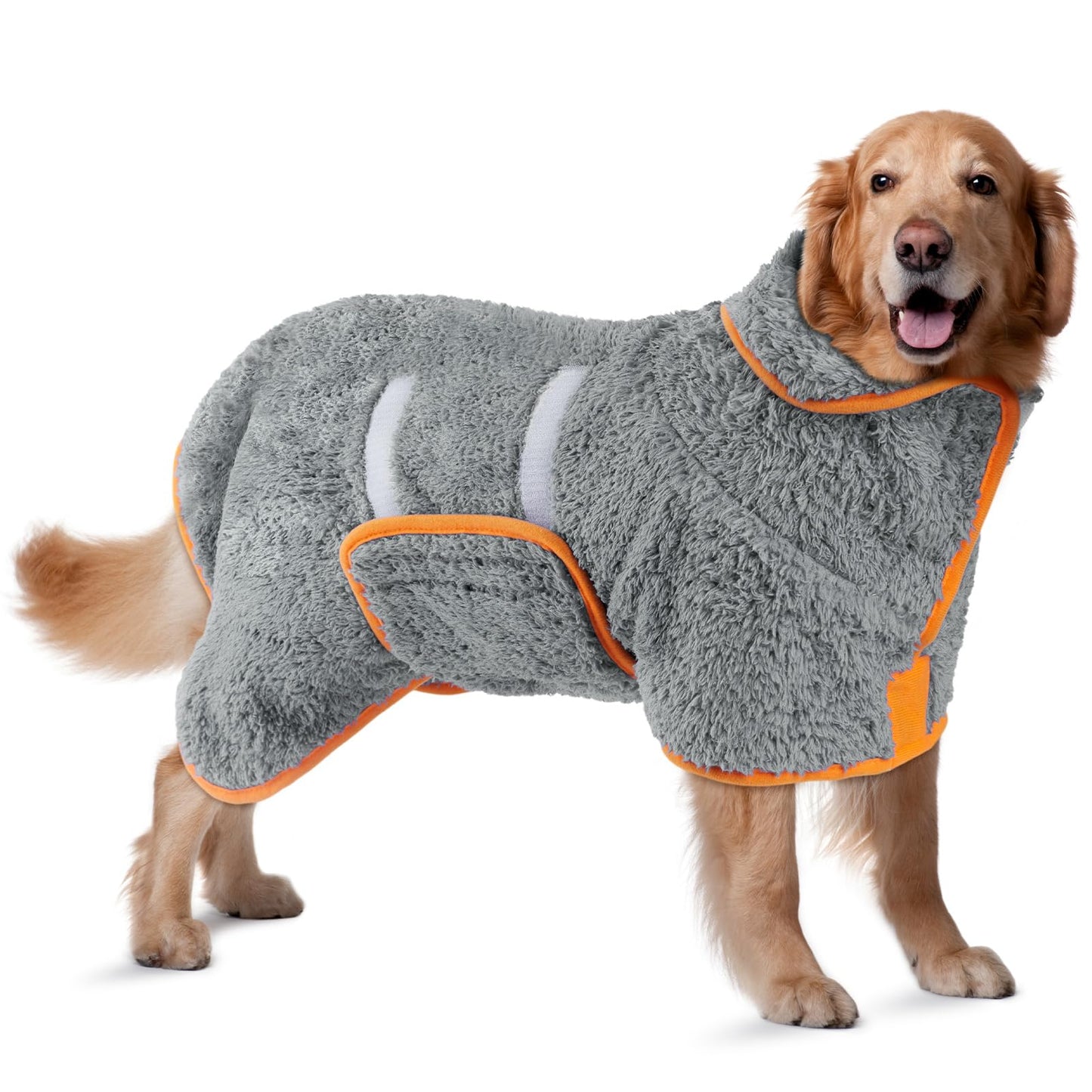 Bienbee Dog Bathrobe, Quick Drying Super Absorbent Dog Robes for After Bath, Warm Keeping Dogs Towel, Dogs Bath Supplies, Dark Blue XL