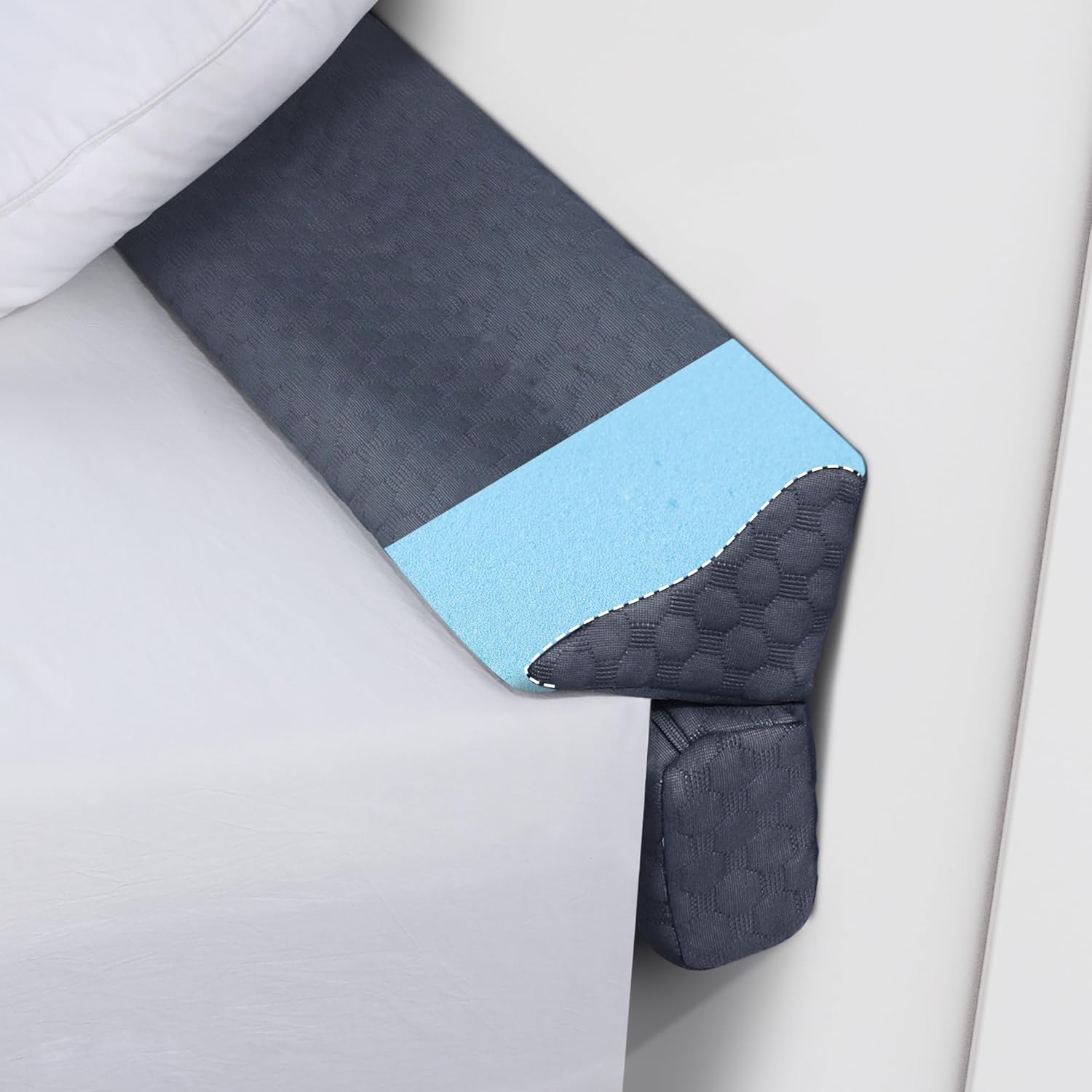 HOMBYS Bed Wedge Pillow for Headboard,Foldable Bed Mattress Gap Filler Queen Size,Pillow Wedge for Headboard Gap, High Density Foam Bed Crack Pillow,Multifunctional Bed Spacer Filler from Wall,Grey