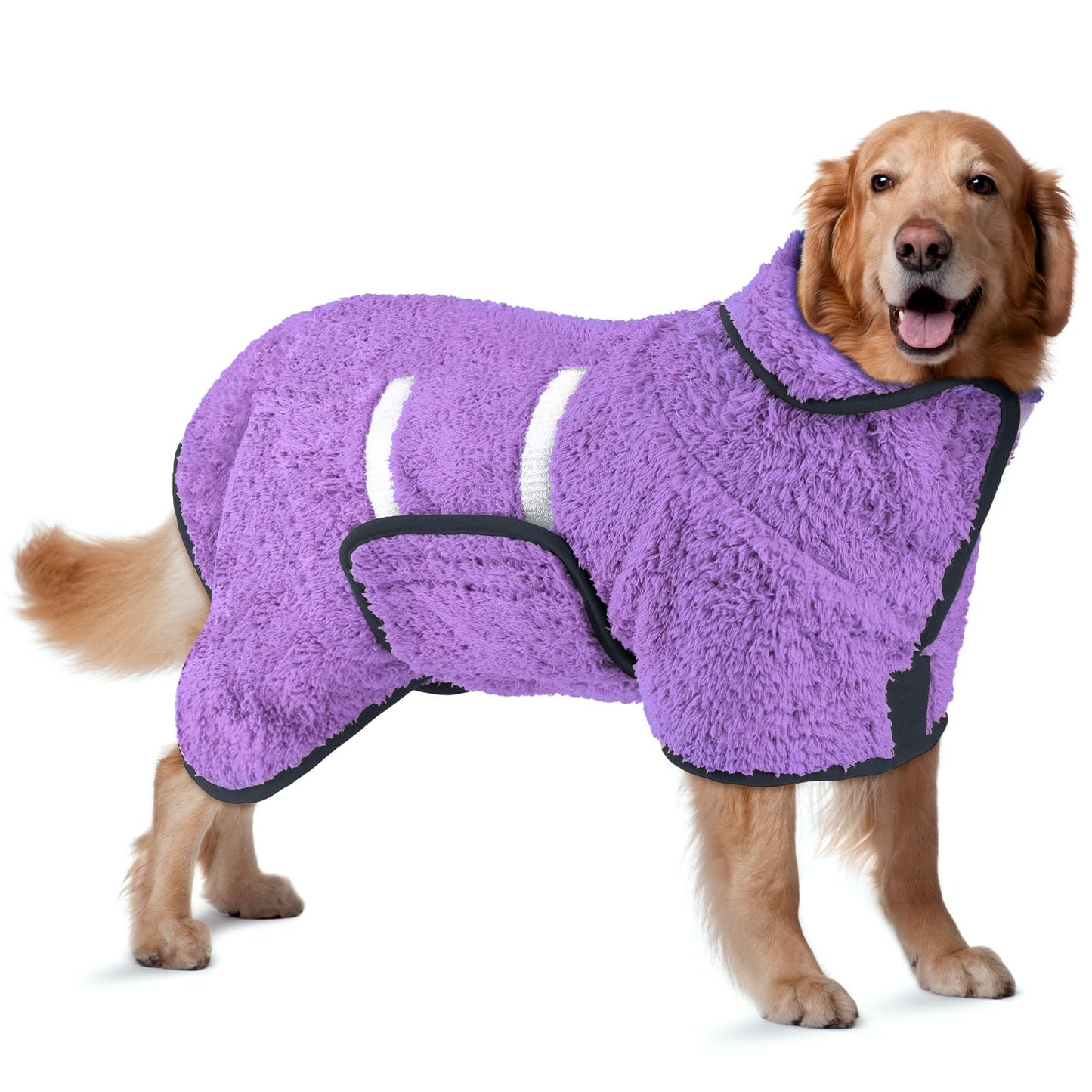 Bienbee Dog Bathrobe, Quick Drying Super Absorbent Dog Robes for After Bath, Warm Keeping Dogs Towel, Dogs Bath Supplies, Dark Blue XL
