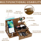 Fathers Day Dad Gifts from Daughter Son Wife, Wood Phone Docking Station with Drawer, Birthday Anniversary Men Him Husband Boyfriend Gifts from Girlfriend, Mens Nightstand Organizer Presents Ideas