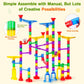 Meland Marble Run - 132Pcs Marble Maze Game Building Toy for Kid, Marble Track Race Set & STEM Learning Toys for Boy Girl Age 3 4 5 6 7 8 9+ (102 Translucent Marbulous Pcs & 30 Glass Marbles)