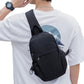 SEAFEW Small Black Sling Crossbody Backpack Shoulder Bag for Men Women, Lightweight One Strap Back Pack Sling Bag Backpack for Hiking Walking Biking Travel Cycling USB Charger Port-Nylon