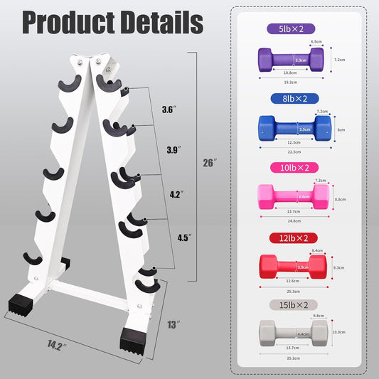 Rubber Hex Dumbbells Set with Rack- Free Weights Dumbbells Set for Home Gym & Fitness - Heavy Duty 100/350/450/550 LB Strength Training Equipment Dumb Bell