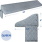 Kayfia Queen Size Pillow Wedge for Headboard Gap Bed Gap Filller (0-8") Mattress Space Filler Pillow Stopper with 2 Side Pocket Triangle Foam Pillow Wedge Between Headboard Mattress(Grey, 60"x10"x6")