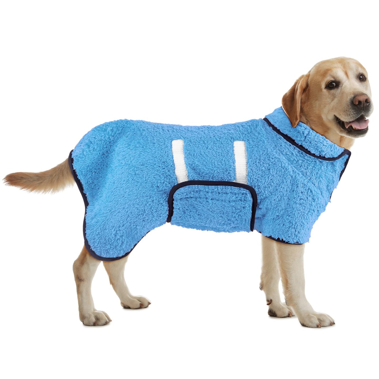Bienbee Dog Bathrobe, Quick Drying Super Absorbent Dog Robes for After Bath, Warm Keeping Dogs Towel, Dogs Bath Supplies, Dark Blue XL